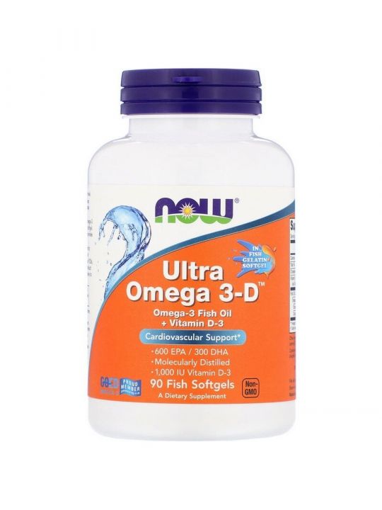 NOW - Ultra Omega-3 + D3 90кап