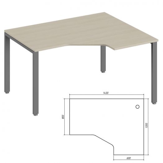Trend Metal Эргономичный стол правый 1400x1200x750 мм