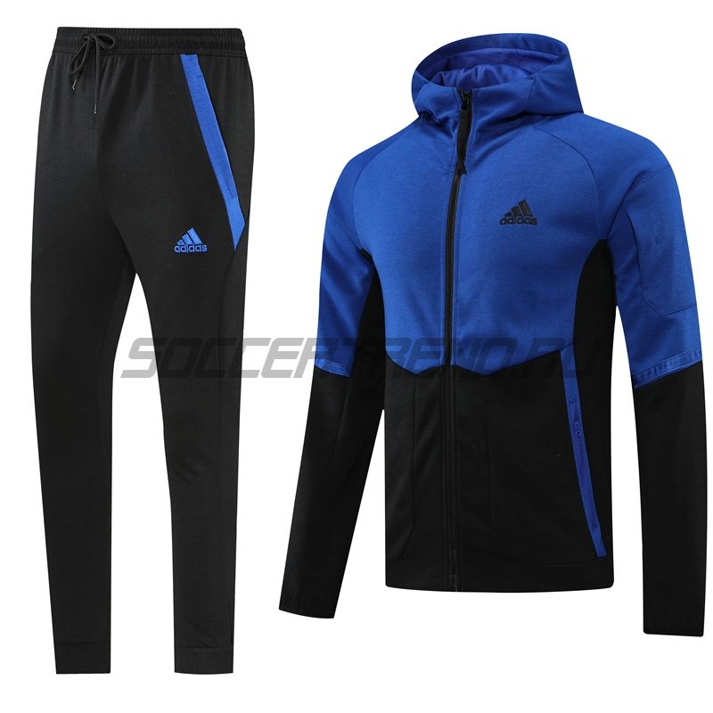 Спортивный костюм с капюшоном Adidas(сине-чёрный) 22/23