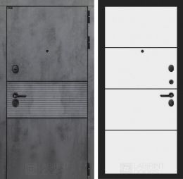 Дверь входная Лабиринт INFINITY 25 Белый софт (черная вставка)