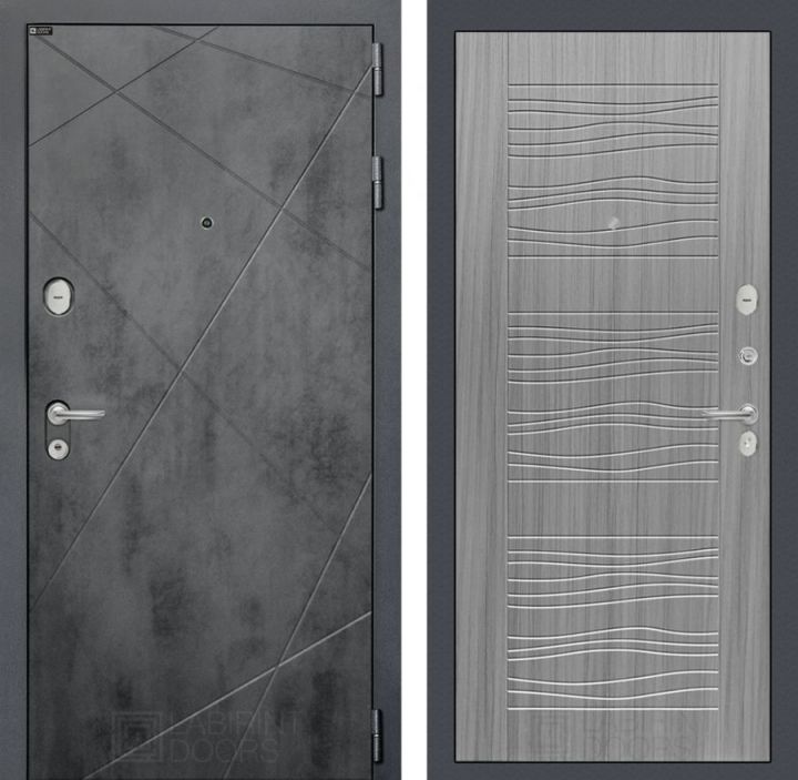 Дверь входная Лабиринт LOFT 06 Сандал серый металлическая