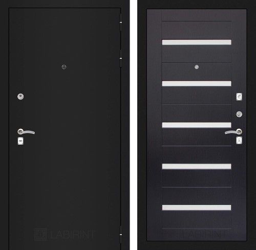 Дверь Входная Лабиринт CLASSIC шагрень черная 01 Венге, металлическая