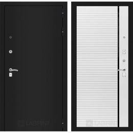 Дверь Входная Лабиринт CLASSIC шагрень черная 22 Белый софт, металлическая