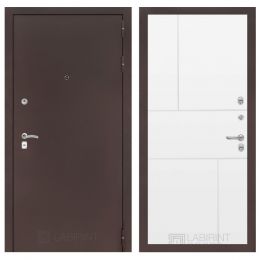 Дверь Входная Лабиринт CLASSIC антик медный 21 Белый софт металлическая