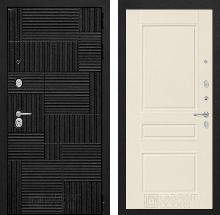 Дверь Входная Лабиринт PAZL 03 Крем софт металлическая