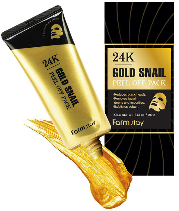 FARMSTAY Маска пленка с золотом и муцином улитки. 24K gold snail peel off pack, 100 гр.