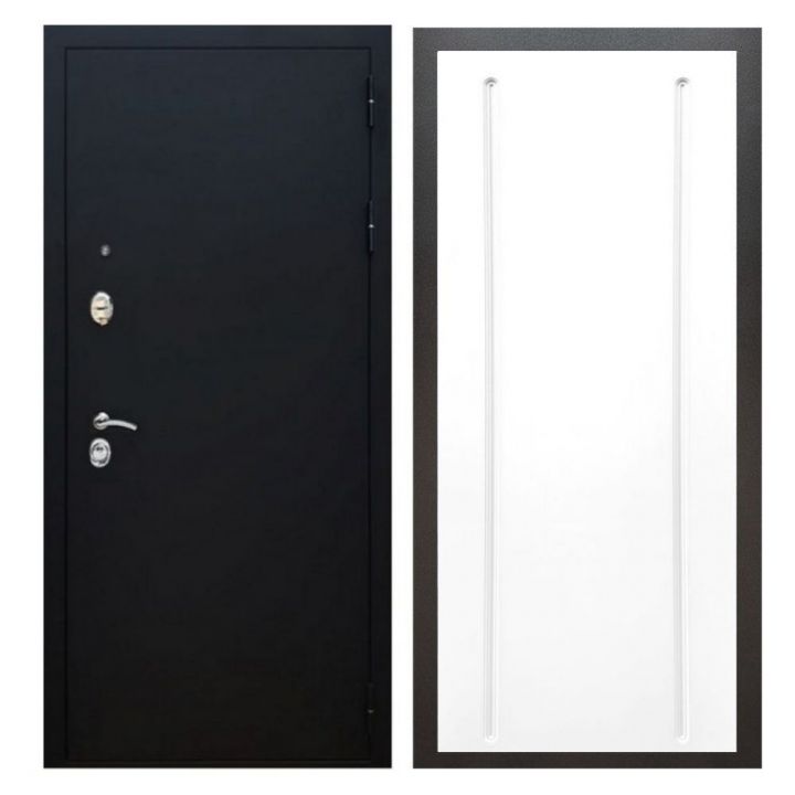 Дверь входная металлическая Лекс X5 Черный муар ФЛ-68 Белый Софт