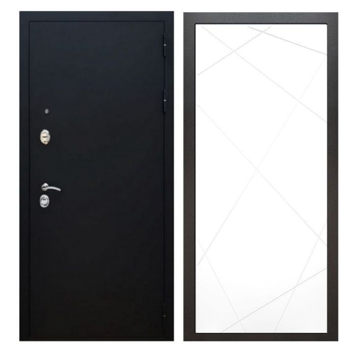 Дверь входная металлическая Армада X5 Черный муар ФЛ-291 Белый Софт