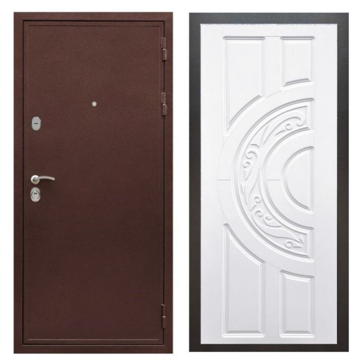 Дверь входная металлическая Лекс Х5 Антик Медь ФЛ-232 Белый Софт