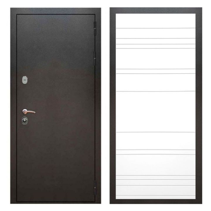 Дверь входная металлическая Лекс Х5 Серебро Антик  ФЛ-14 Белый Софт