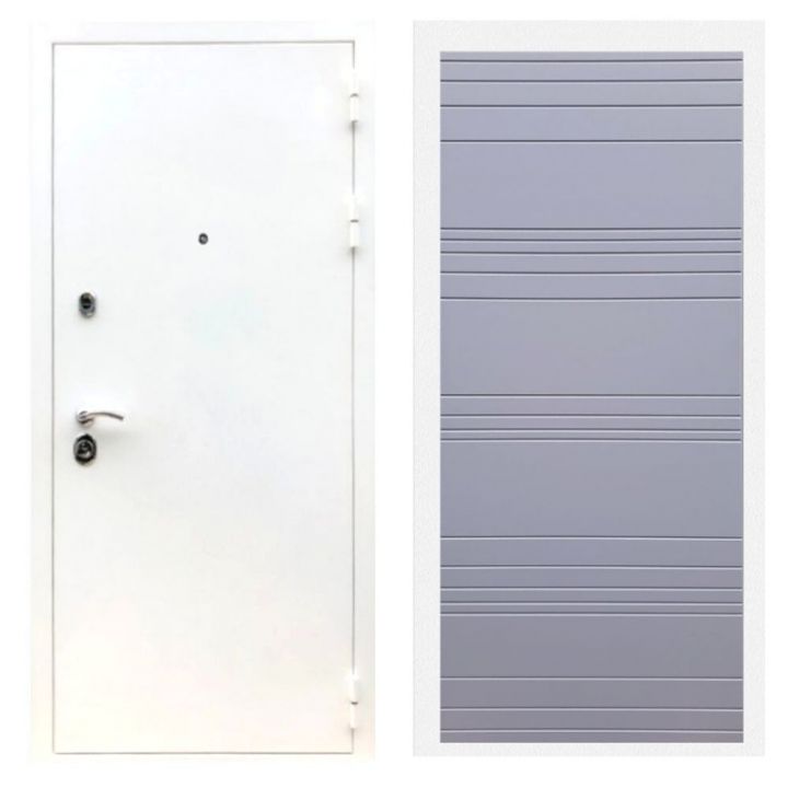 Дверь входная металлическая Лекс Х5 Шагрень Белая ФЛ-14 Силк Титан