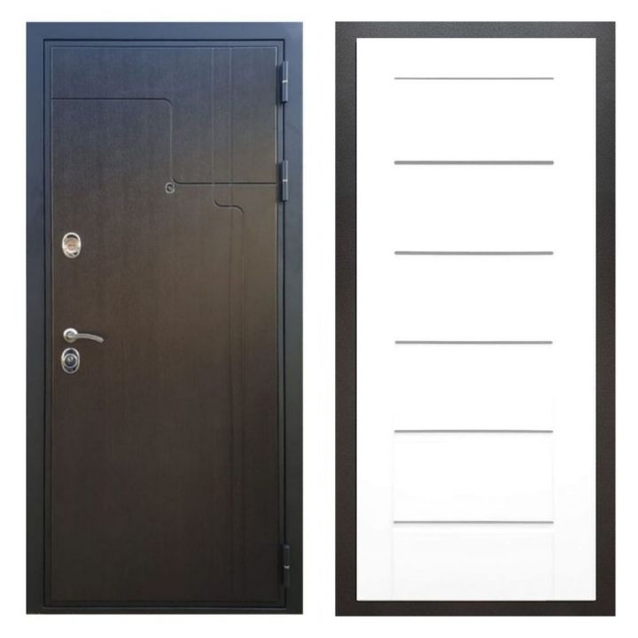 Дверь входная металлическая Лекс Х246 Венге Сити Белый Ясень