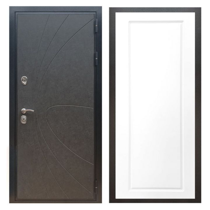 Дверь входная металлическая Армада X248 Штукатурка Графит ФЛ-119 Белый Софт