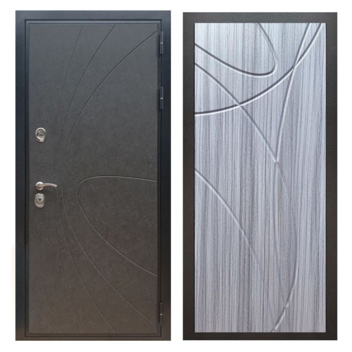 Дверь входная металлическая Армада X248 Штукатурка Графит ФЛ-247 Сандал Серый