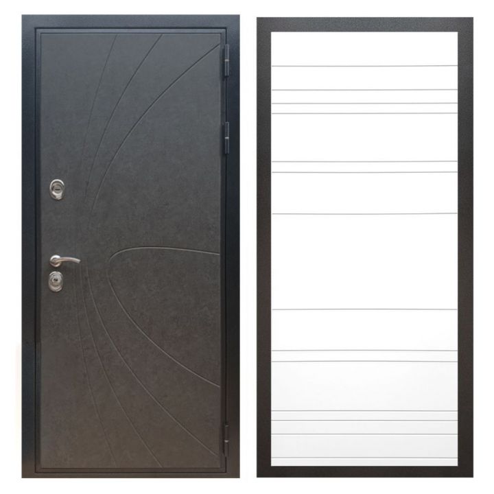 Дверь входная металлическая Армада X248 Штукатурка Графит ФЛ-14 Белый Софт