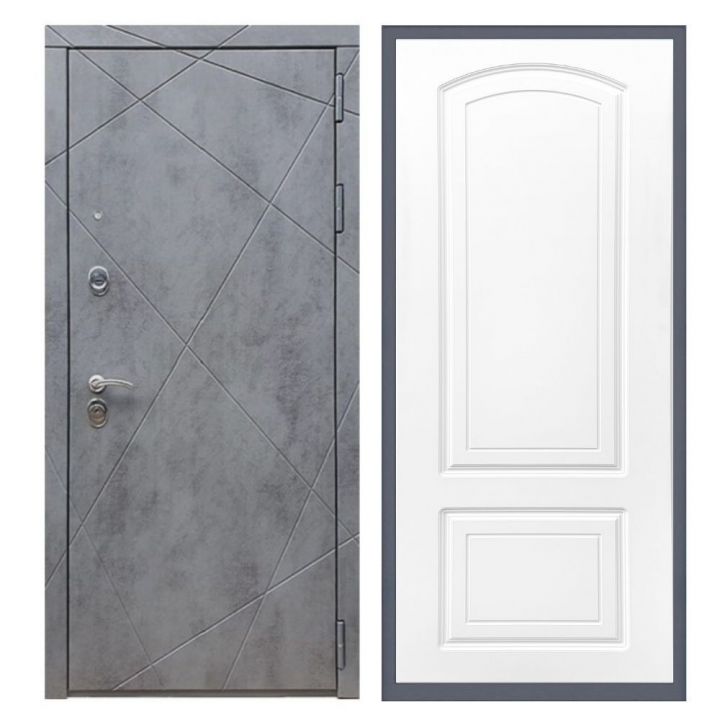 Дверь входная металлическая Армада Х13 Бетон Темный ФЛ-138 Белый Софт
