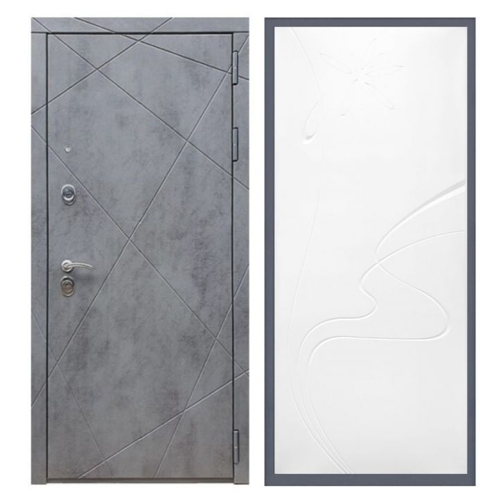 Дверь входная металлическая Армада Х13 Бетон Темный ФЛ-258 Белый Софт