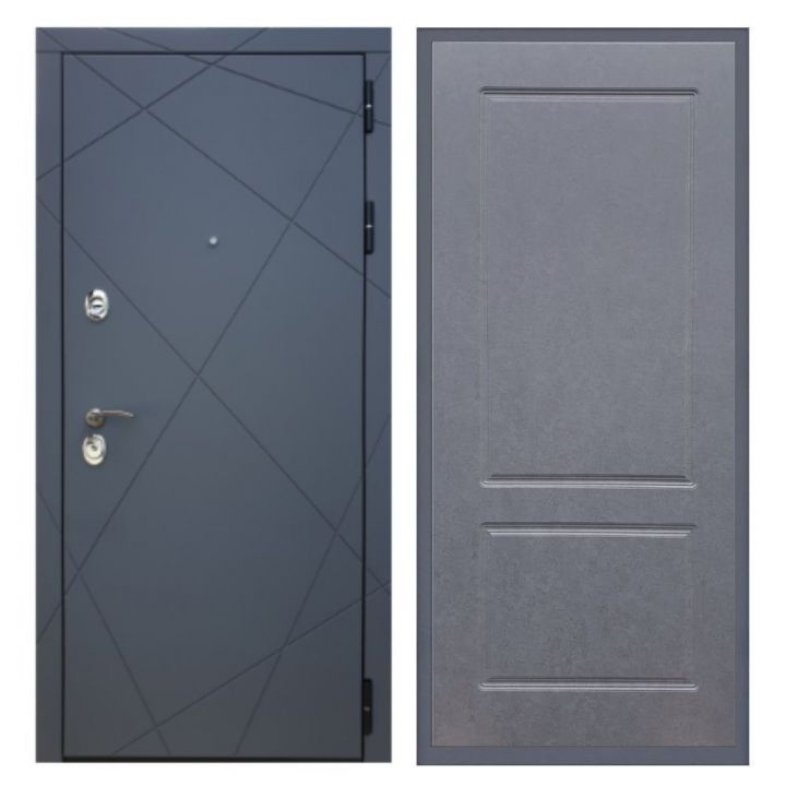 Дверь входная металлическая Лекс Х13 Силк Титан ФЛ-117 Штукатурка Графит