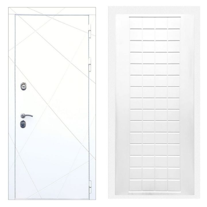 Дверь входная Армада Х13 Белая шагрень ФЛ-256 Белый Софт