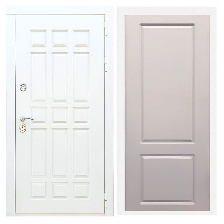 Дверь входная металлическая Лекс Х8 Белая Шагрень ФЛ-117 Софт Грей