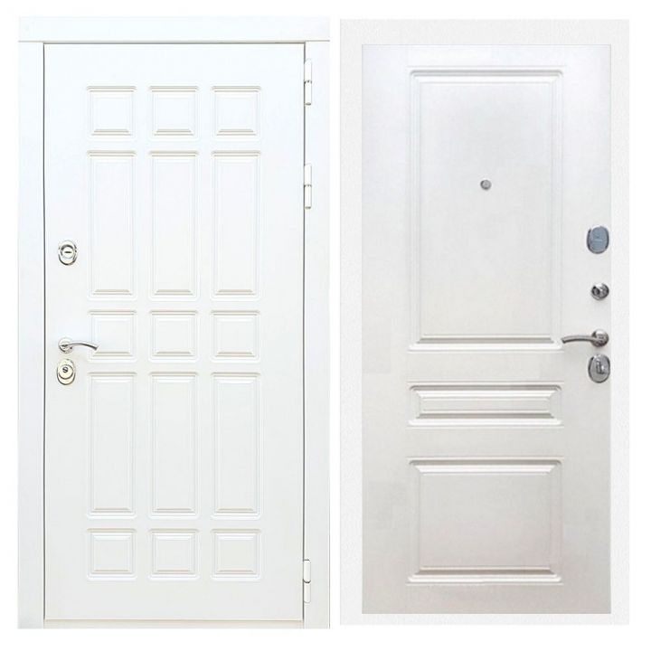 Дверь входная металлическая Лекс Х8 Белая Шагрень ФЛ-243 Белый Ясень