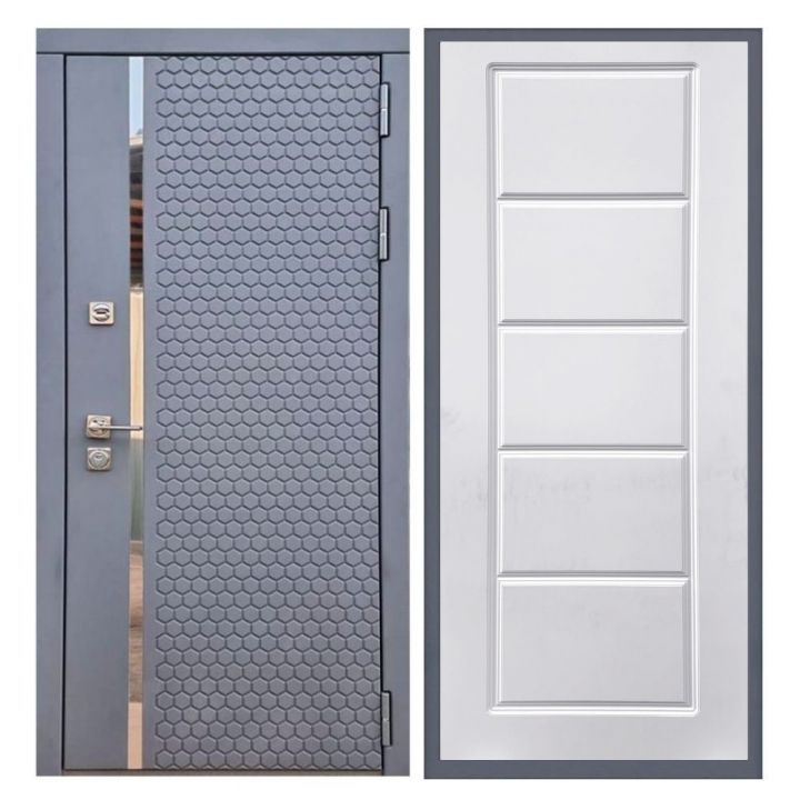 Дверь входная металлическая Лекс Х24 Силк Титан ФЛ-39 Белый Софт