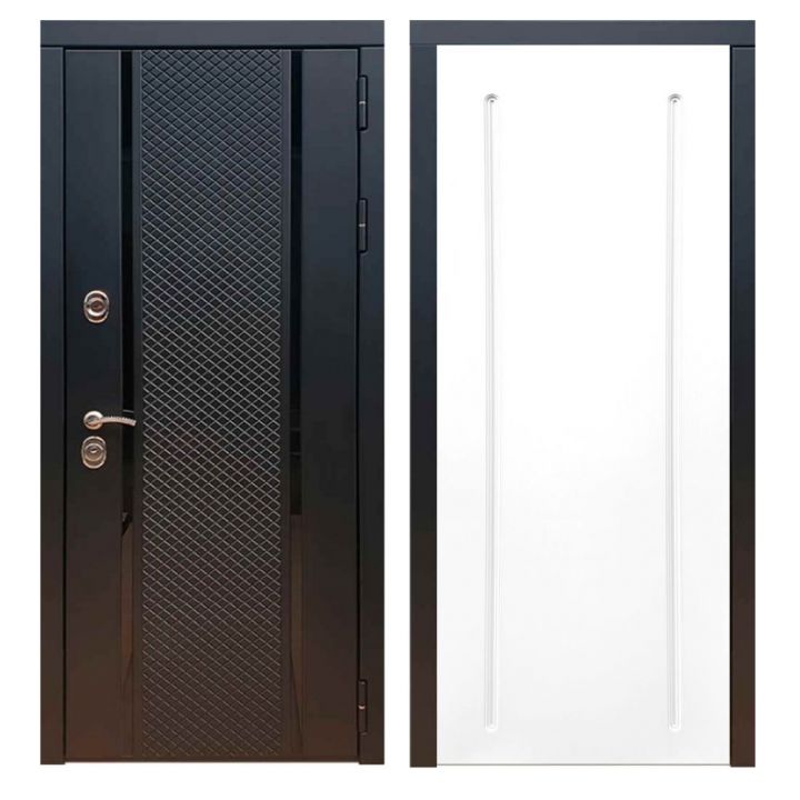 Дверь входная металлическая Армада Х25 Черный кварц ФЛ-68 Белый Софт