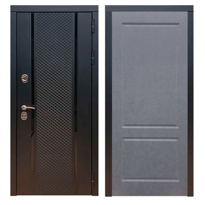 Дверь входная металлическая Армада Х25 Черный кварц ФЛ-117 Штукатурка Графит