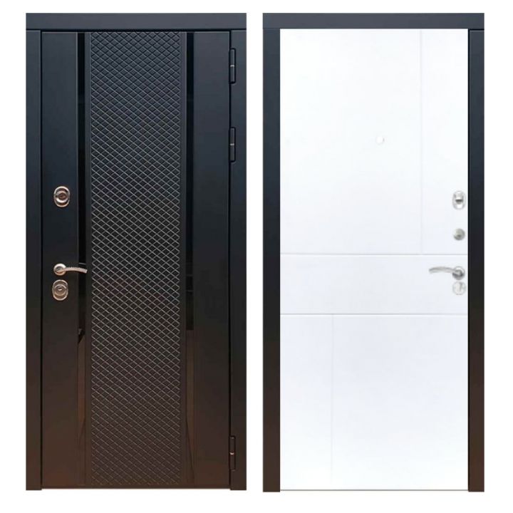 Дверь входная металлическая Армада Х25 Черный кварц ФЛ-290 Белый Софт