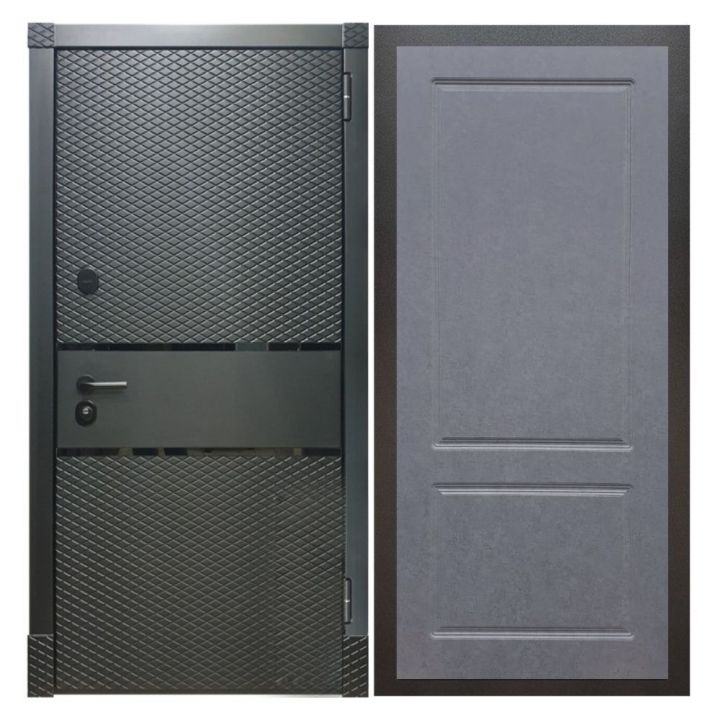 Дверь входная металлическая Армада Х15 Черный Кварц ФЛ-117 Штукатурка Графит