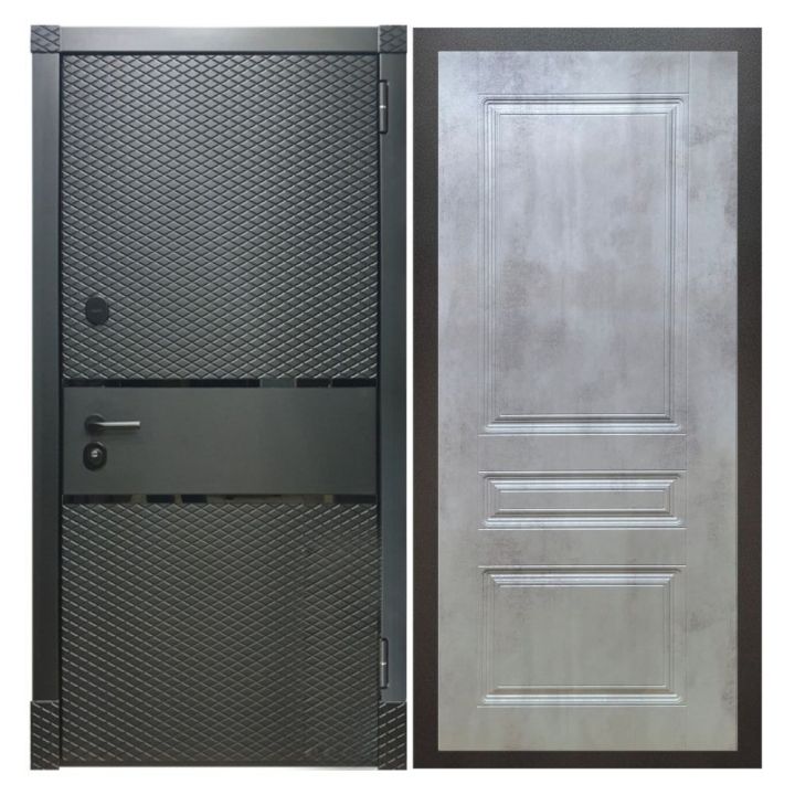 Дверь входная металлическая Армада Х15 Черный Кварц ФЛ-243 Бетон Светлый