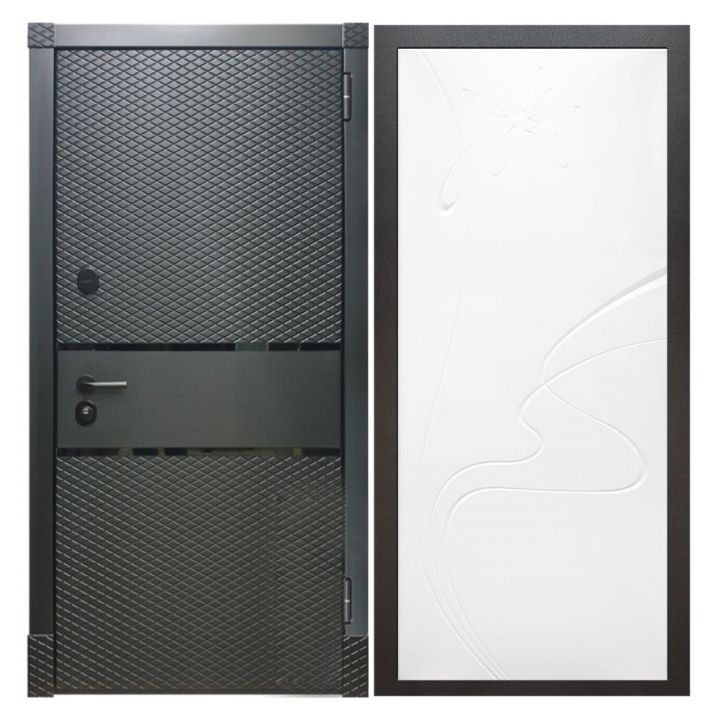Дверь входная металлическая Армада Х15 Черный Кварц ФЛ-258 Белый Софт