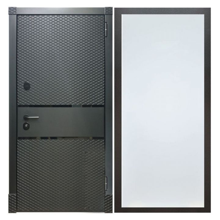 Дверь входная металлическая Армада Х15 Черный Кварц ФЛ-Гладкая Белый Софт