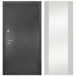 Входная Металлическая Дверь Дверной континент ДК-70 Дизайн Софт белый снег зеркало макси