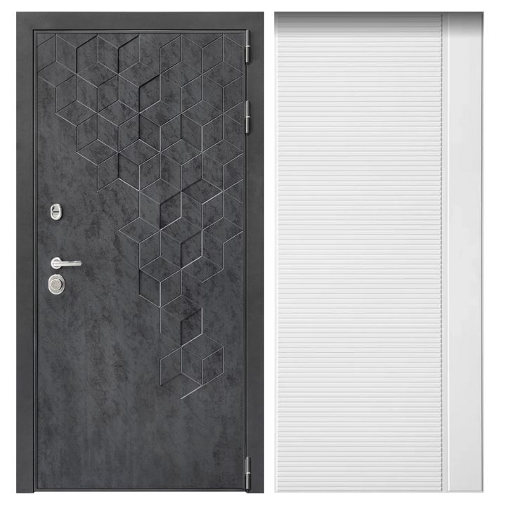 Входная Дверь Дверной континент ДК-3/панель 713 Бетон Графит Белый матовый металлическая