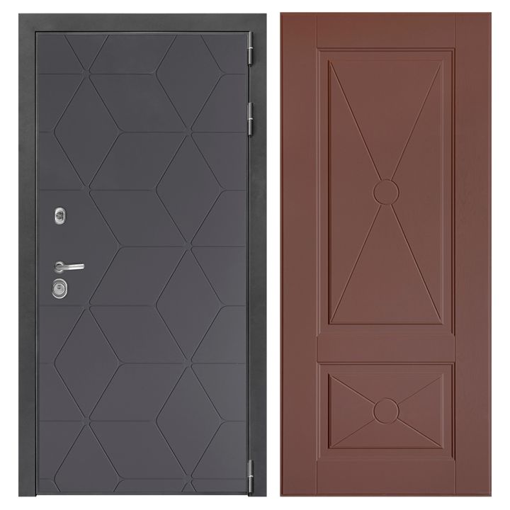 Металлическая Входная Дверь Дверной континент ДК-3/панель 744 617 Ясень шоколад узор