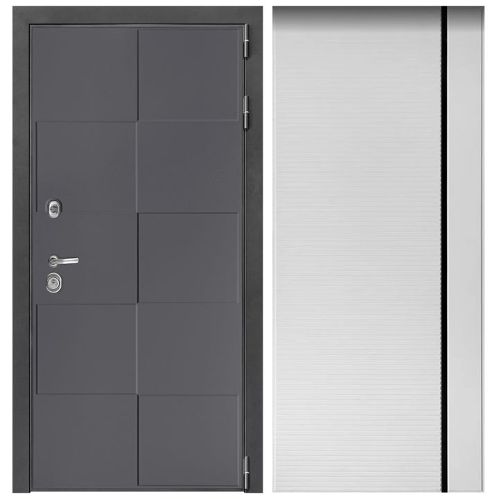 Металлическая Входная Дверь Дверной континент ДК-3/панель 606 Рикамо софт черное стекло