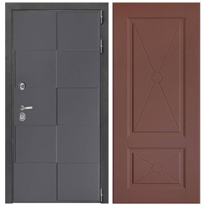 Металлическая Дверь Дверной континент ДК-3/панель 606 617 Ясень шоколад узор