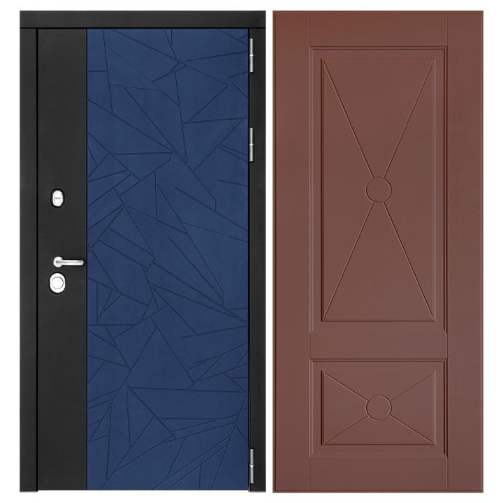 Металлическая Дверь Дверной континент ДК-9 617 Ясень шоколад узор