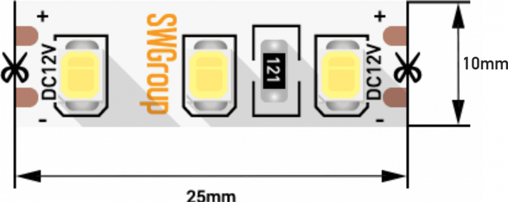 Светодиодная Лента SWG SWG2120-12-12-WW-M IP20 5м Теплое Белое Свечение ...