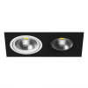 Светильник Встраиваемый Lightstar INTERO 111 DOUBLE QUADRO i8270607 Белый, Черный, Металл / Лайтстар