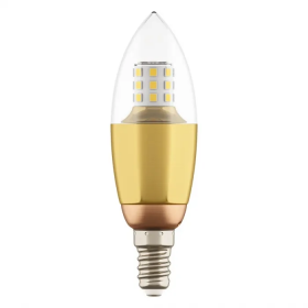 Лампа Свеча Lightstar LED C35 E14 7W 220V 3000K 60G CL/GD 940522 / Лайтстар