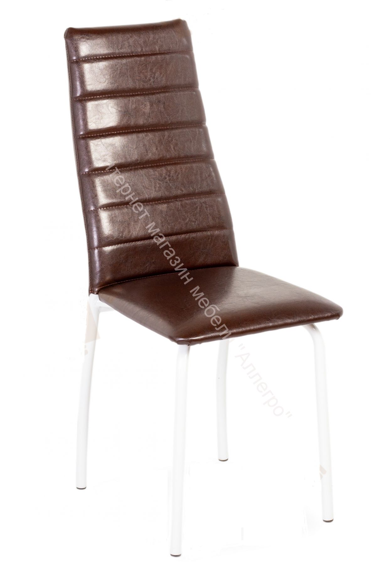 Кухонный стул "Волна" Аттика шоколад/Опоры белые