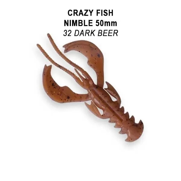 Приманка Crazy Fish Nimble, цвет 32 - Dark BEER