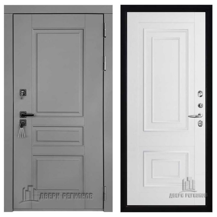 Дверь входная Двери Регионов Сенатор плюс SOLID Флоренция 62002 Серена Белый металлическая