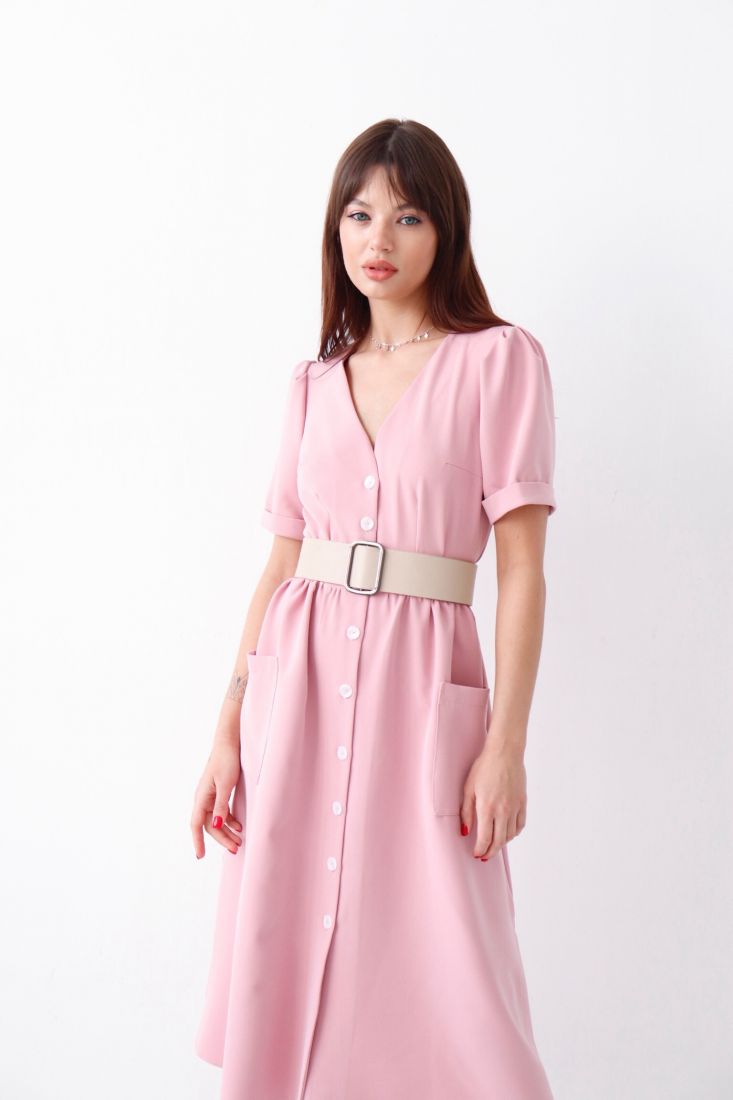 9196 Платье-ретро светло-розовое