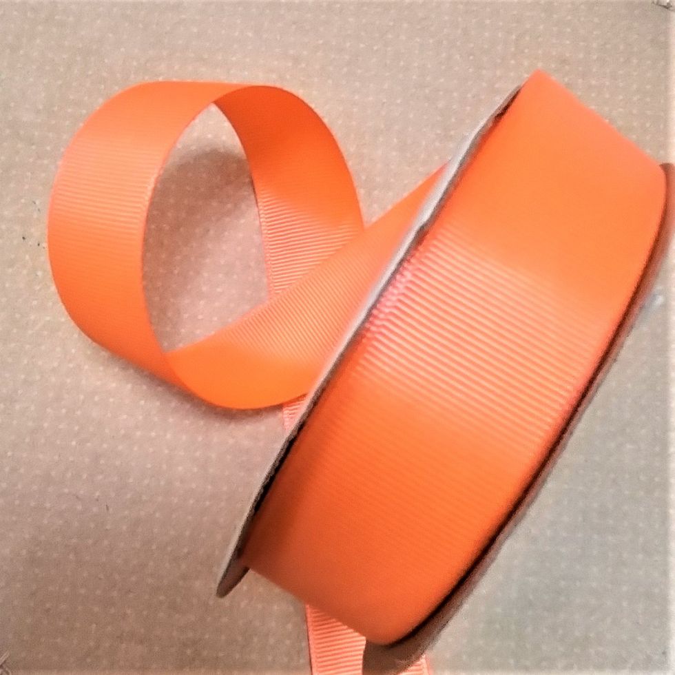 Лента репсовая IDEAL цвет 051 оранжевый неоновый. Разной ширины (ЛР.IDEAL-051)