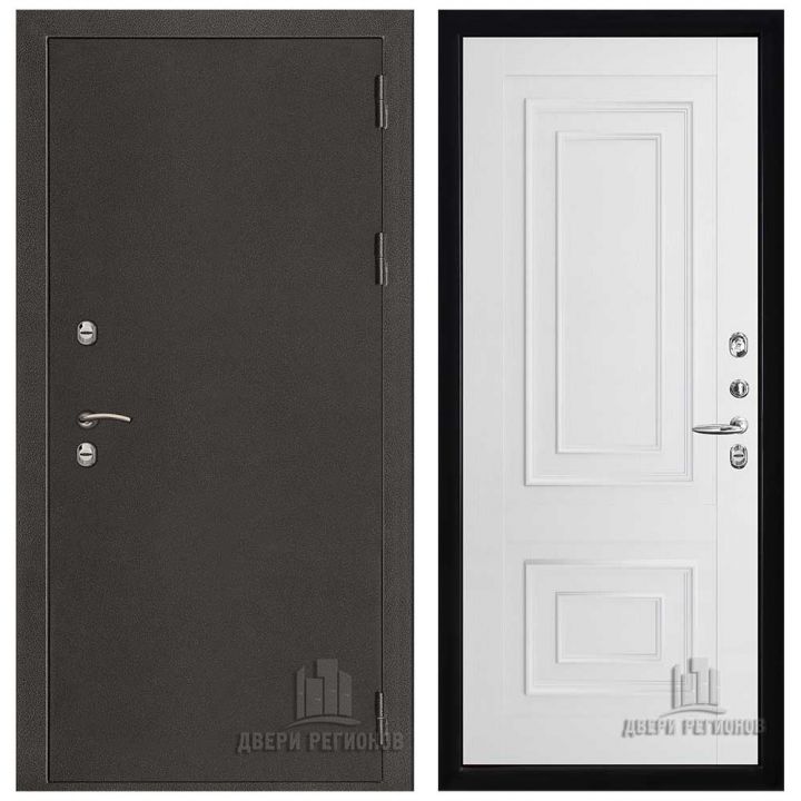 Дверь входная Двери Регионов Термо 3 Антик Темное Серебро Флоренция 62002 Серена Белый