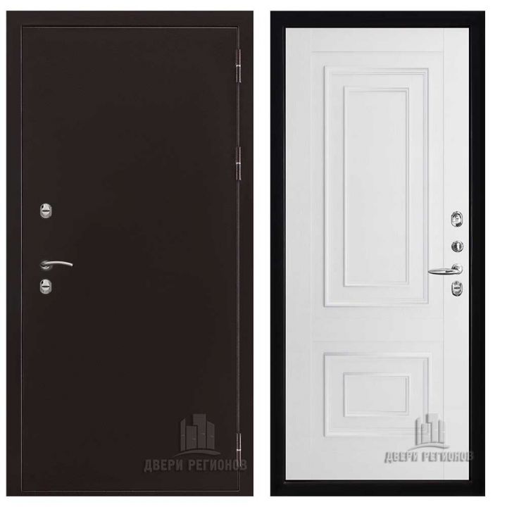 Дверь входная Двери Регионов Термо 3 Медный Антик Флоренция 62002 Серена Белый металлическая