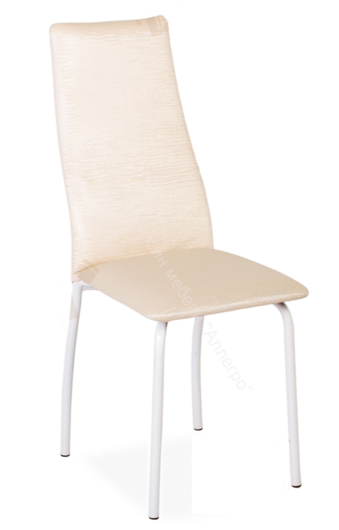 Кухонный стул "Волна" Бенгал слоновая кость/Ноги белые